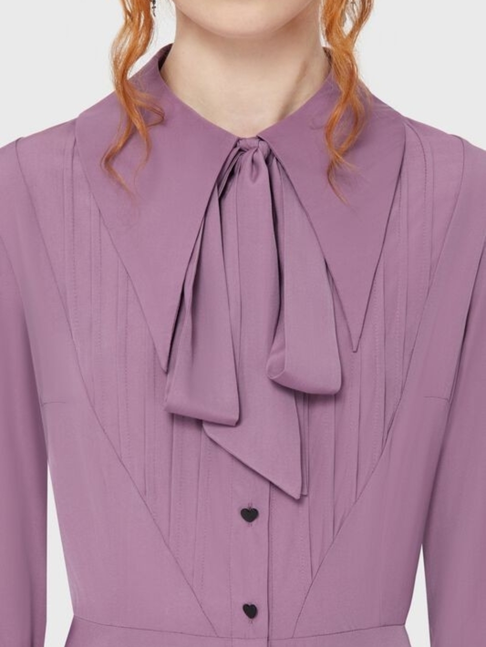 Killstar "Lyricore"Lavender Tie-Neck Blouse Dress